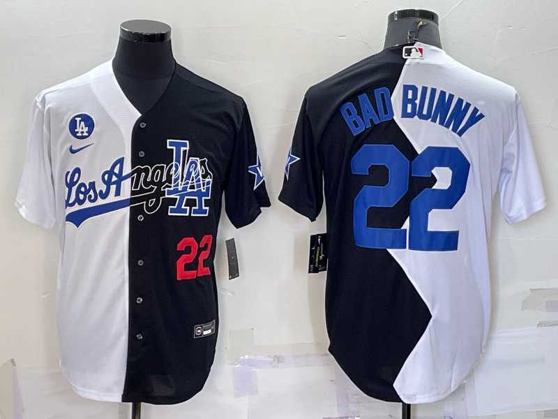 Men's Los Angeles Dodgers #22 Bad Bunny White Black Number 2022 Celebrity Softball Game Cool Base Jersey,We sell and wholesale Men's Los Angeles Dodgers #22 Bad Bunny White Black Number 2022 Celebrity Softball Game Cool Base Jersey on line form chian!